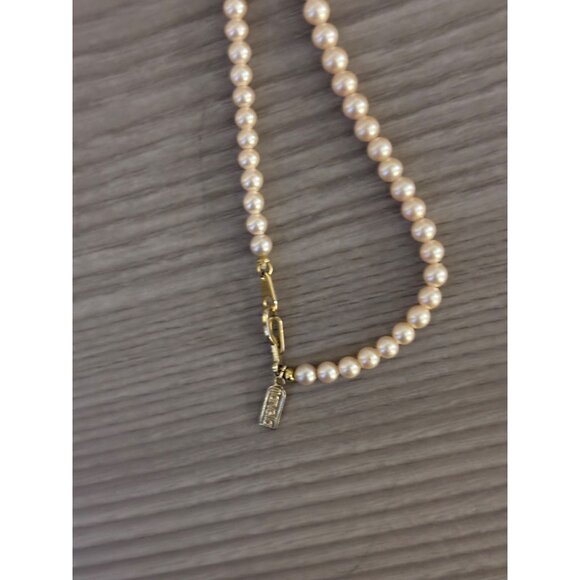 Marvella Faux Pearl Necklace With Gold-Tone Clasp & Tag Vintage Beaded Jewelry - Picture 8 of 11